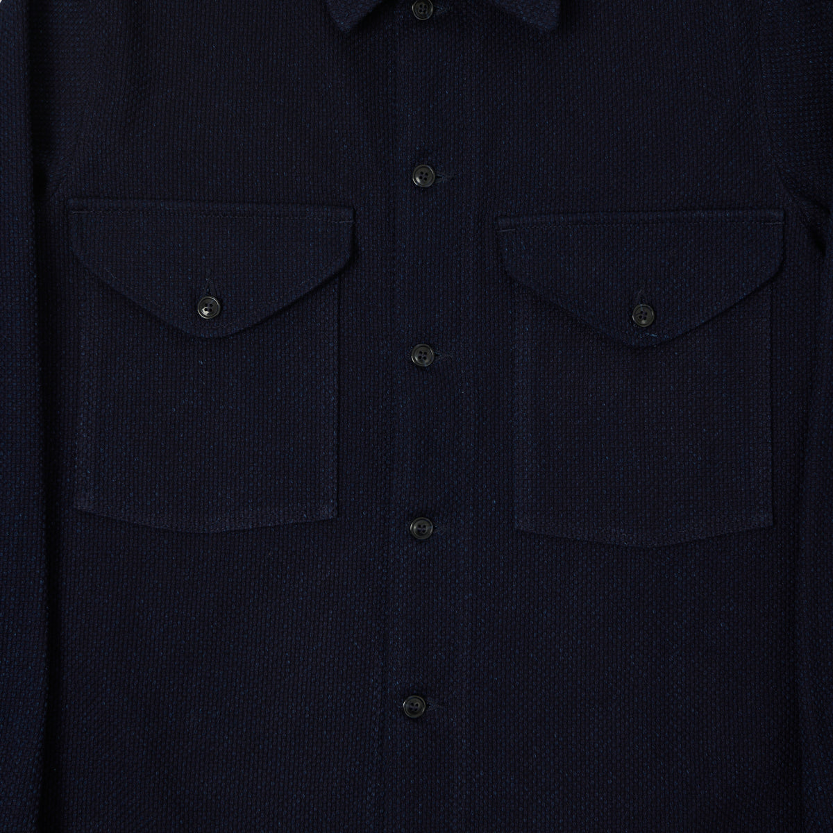 Dehen 1920 Sashi-Ori 'Skyline' Overshirt - Indigo