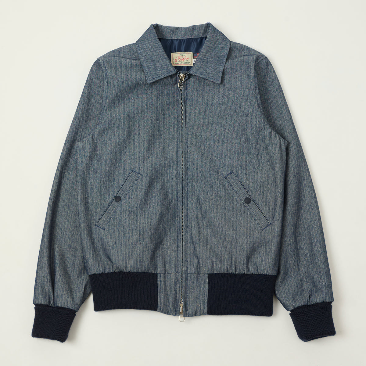 Dehen 1920 Herringbone Twill 'Weekender' Jacket - Indigo