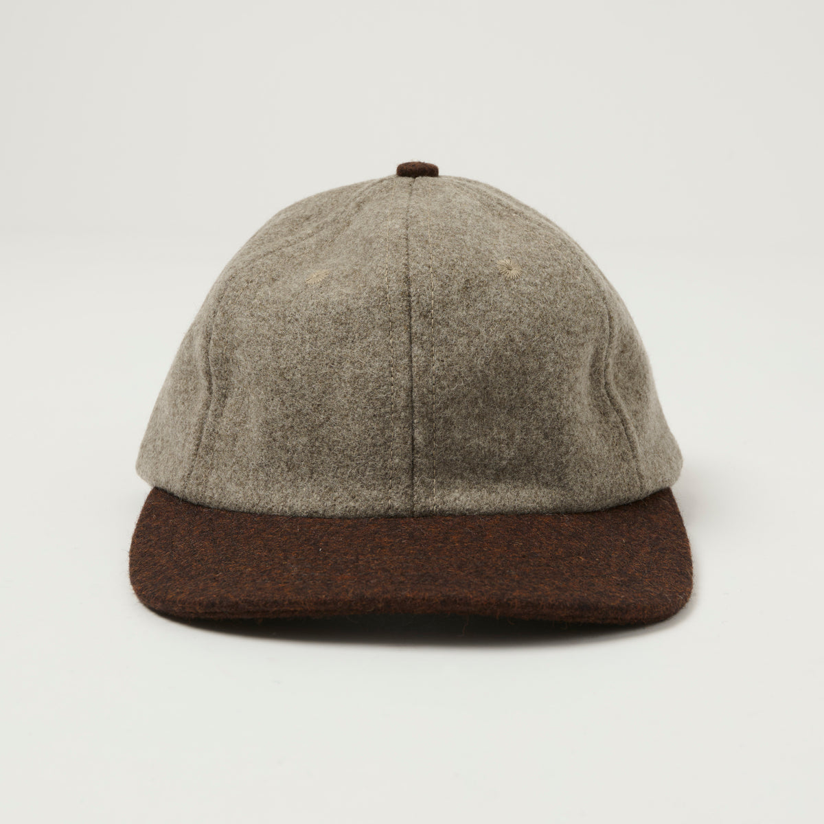 Dehen 1920 Melton Wool Baseball Hat - Oatmeal/Red Oak