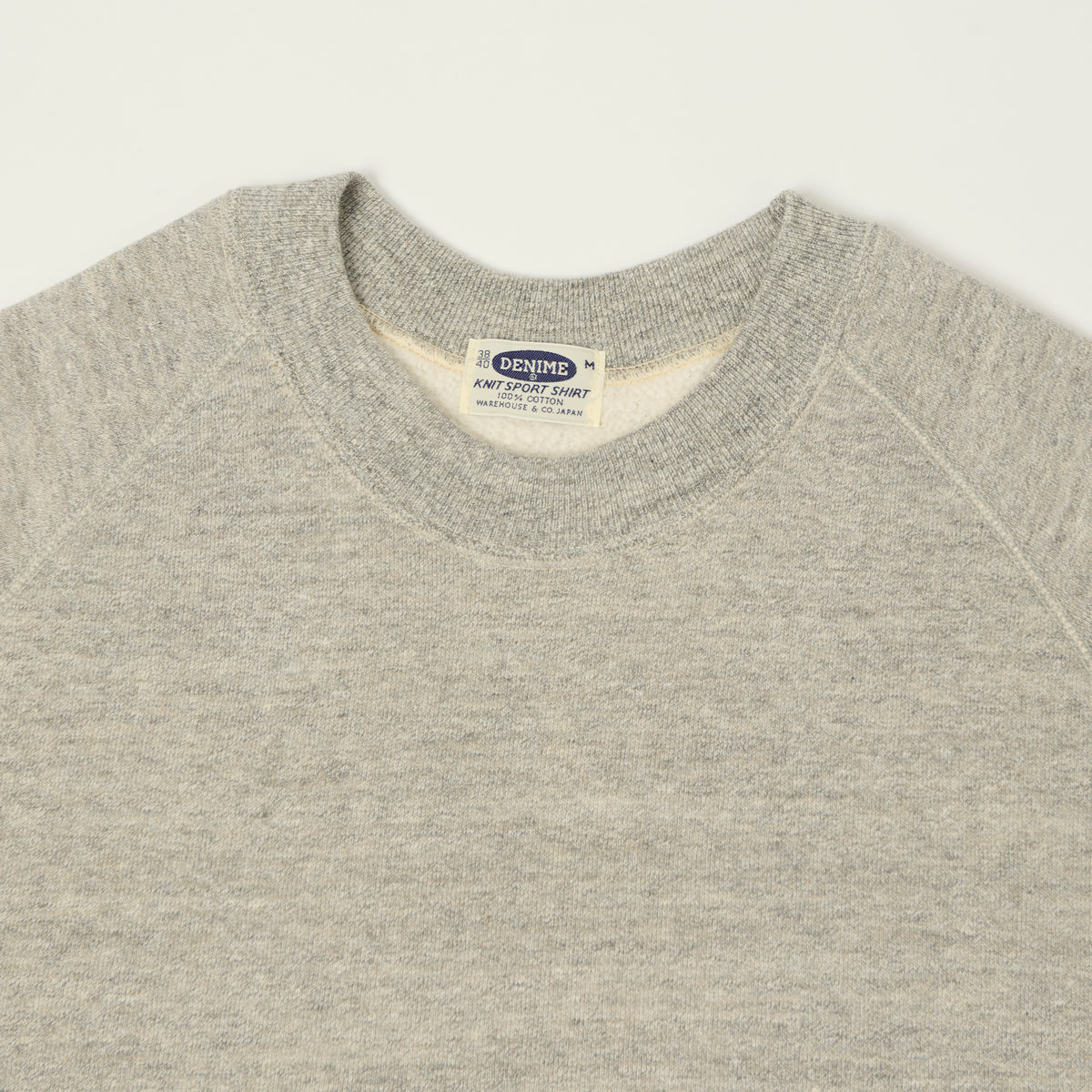 Denime Lot. 261 4-Needle Raglan Sweatshirt - Light Heather Grey