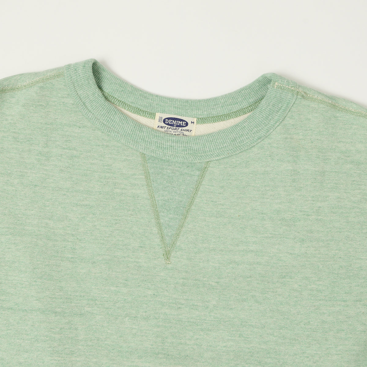 Denime Lot. 268 '88/12' 4 Needle Crew Neck Sweatshirt - Heather Green