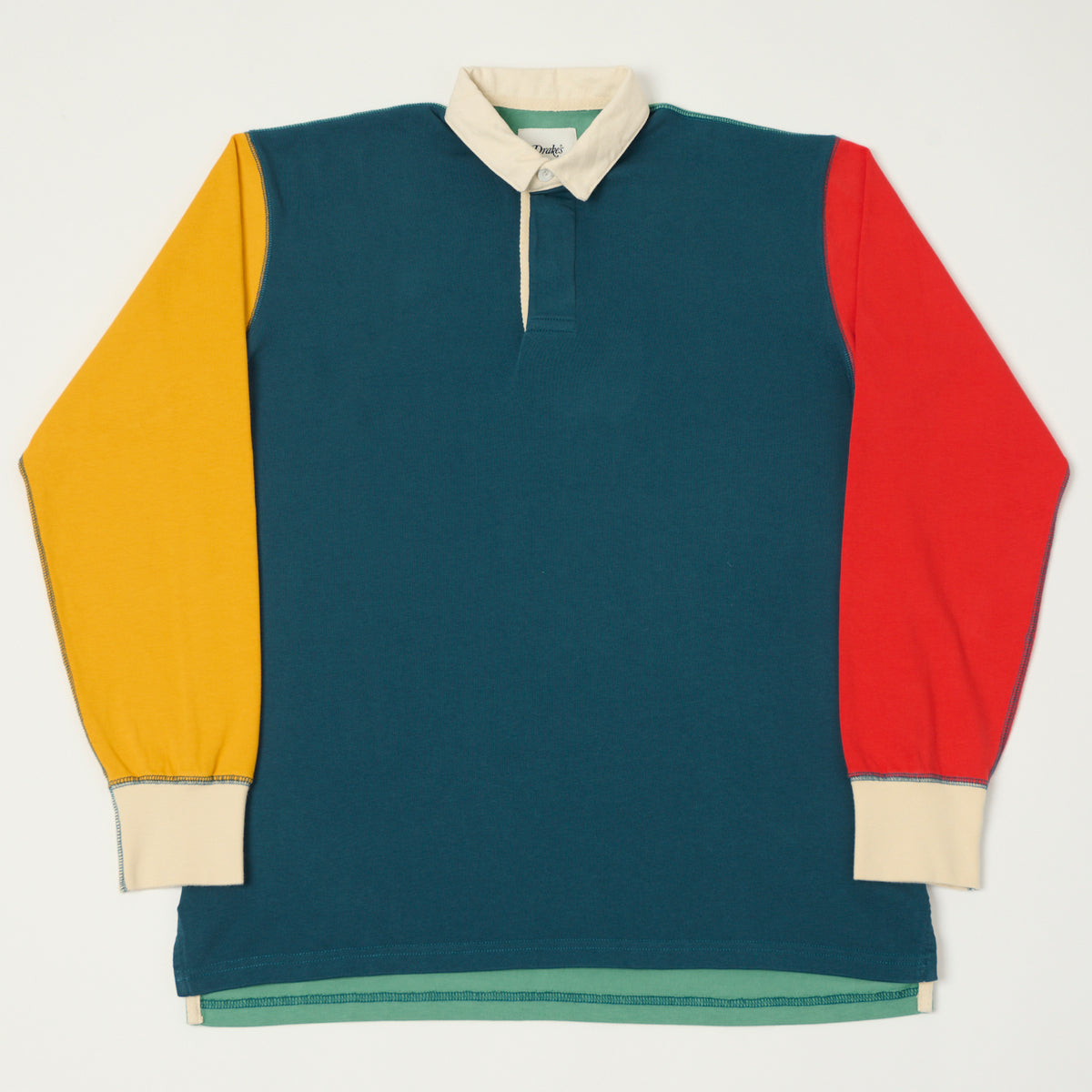 Drake's Classic Rugby Shirt - Navy/Yellow/Red/Green