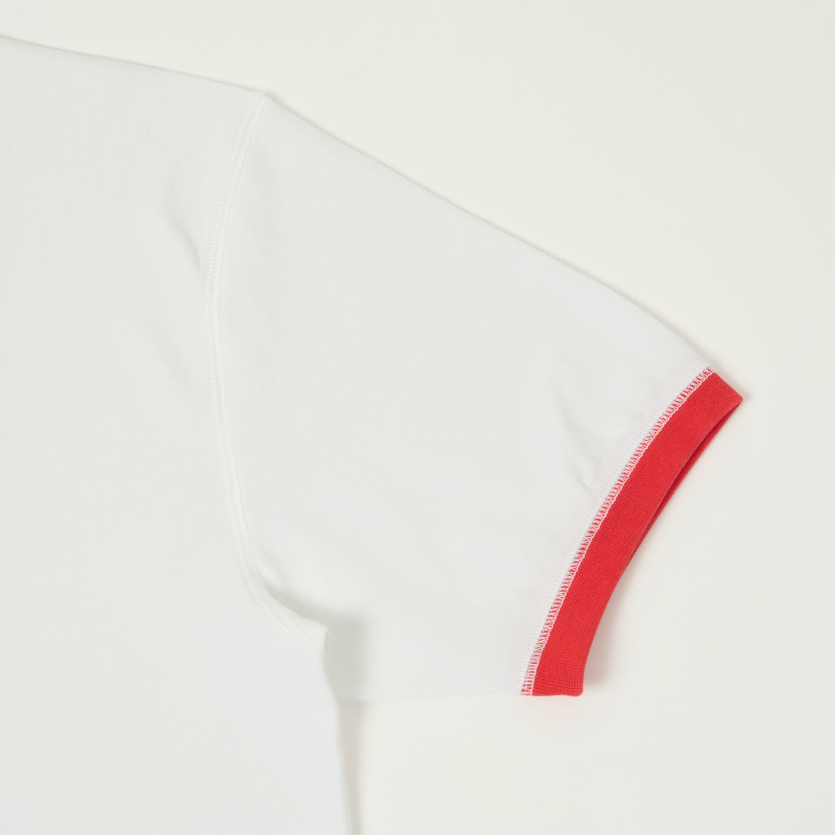 Drake's Cotton Crew Neck Ringer T-Shirt - White/Red