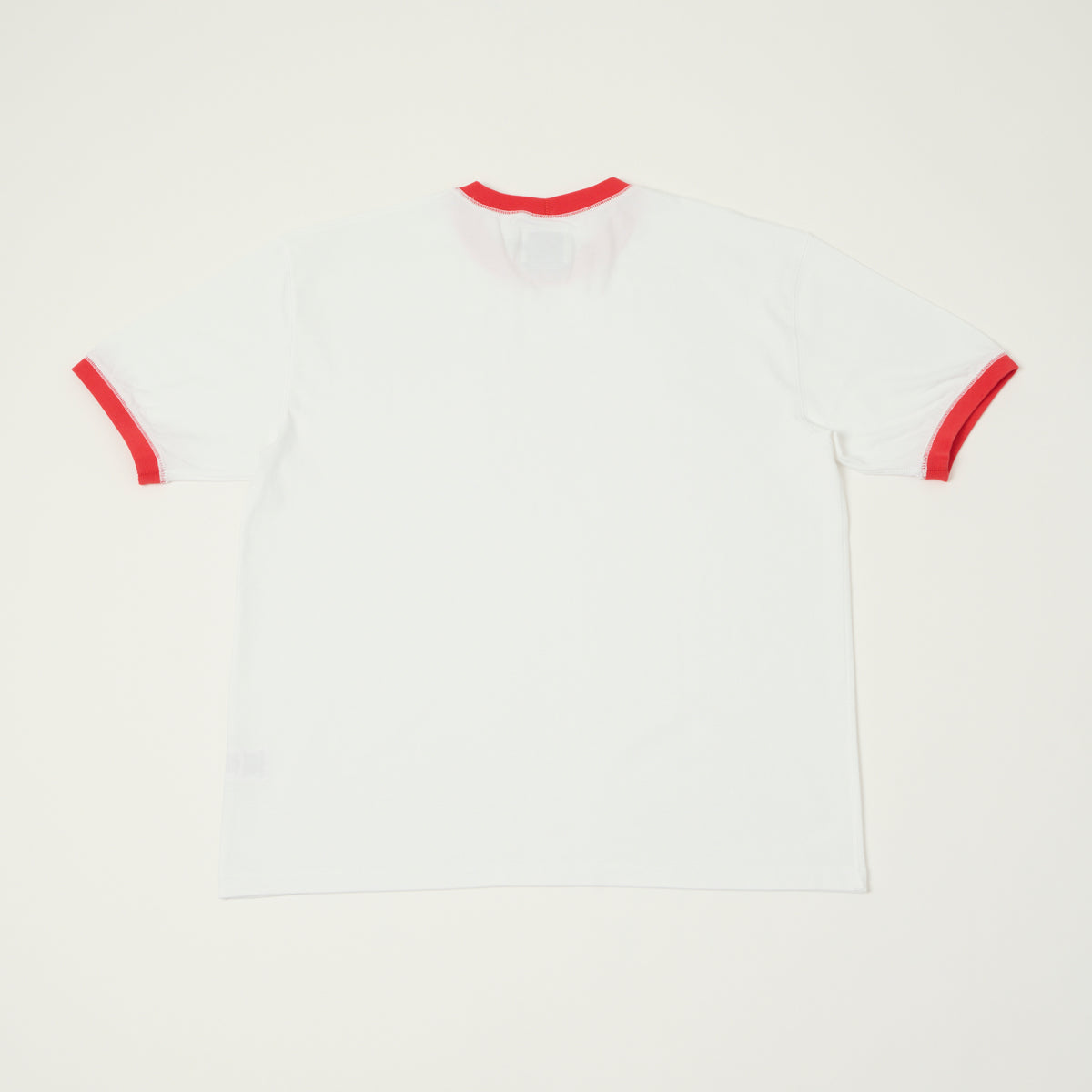 Drake's Cotton Crew Neck Ringer T-Shirt - White/Red