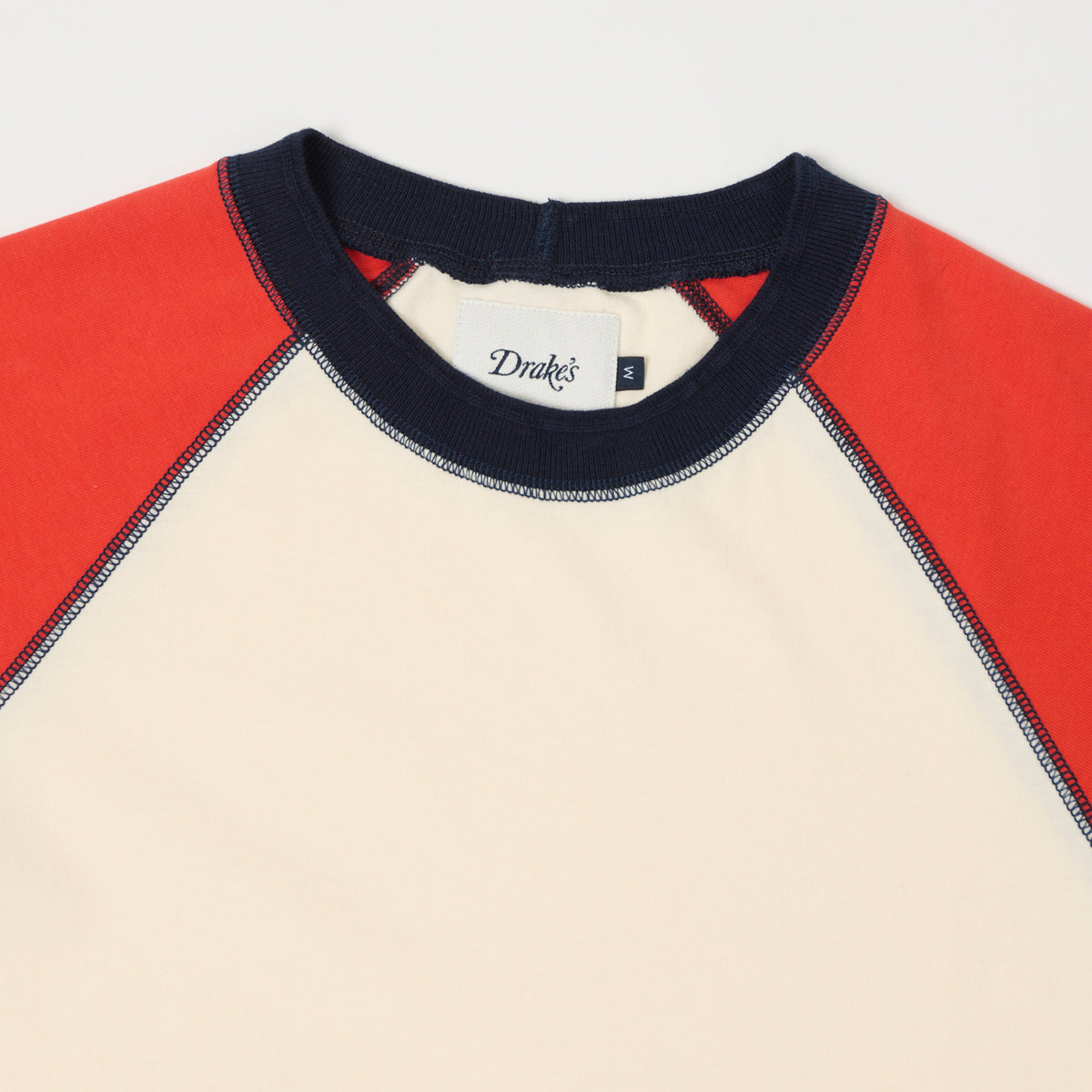 Drake's Raglan Sleeve Hiking Tee - Ecru/Red