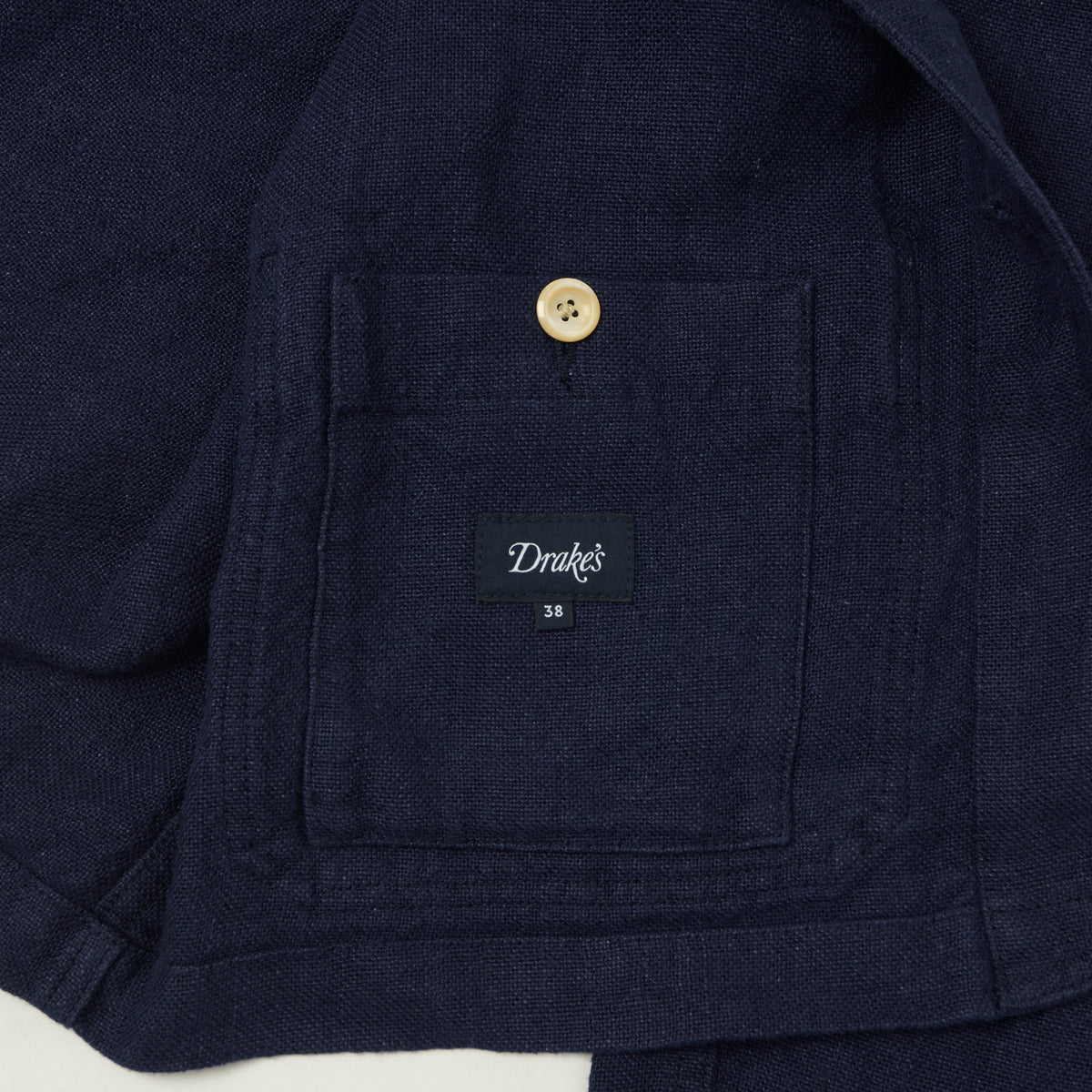 Drake's Heavy Linen 5-Pocket Chore Jacket - Navy