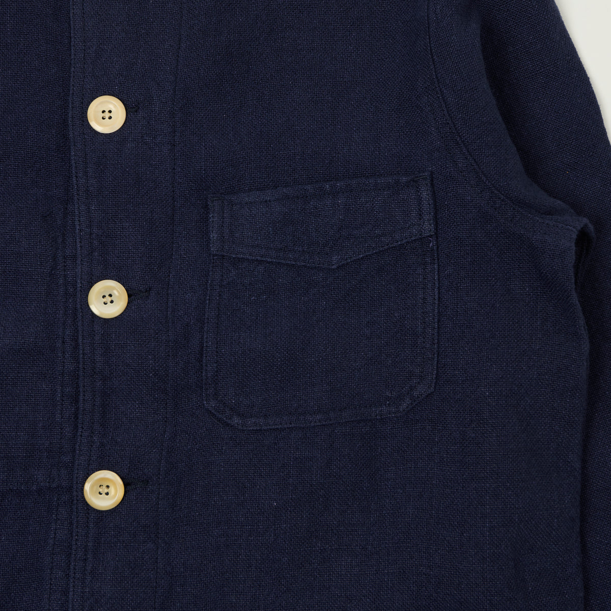 Drake's Heavy Linen 5-Pocket Chore Jacket - Navy