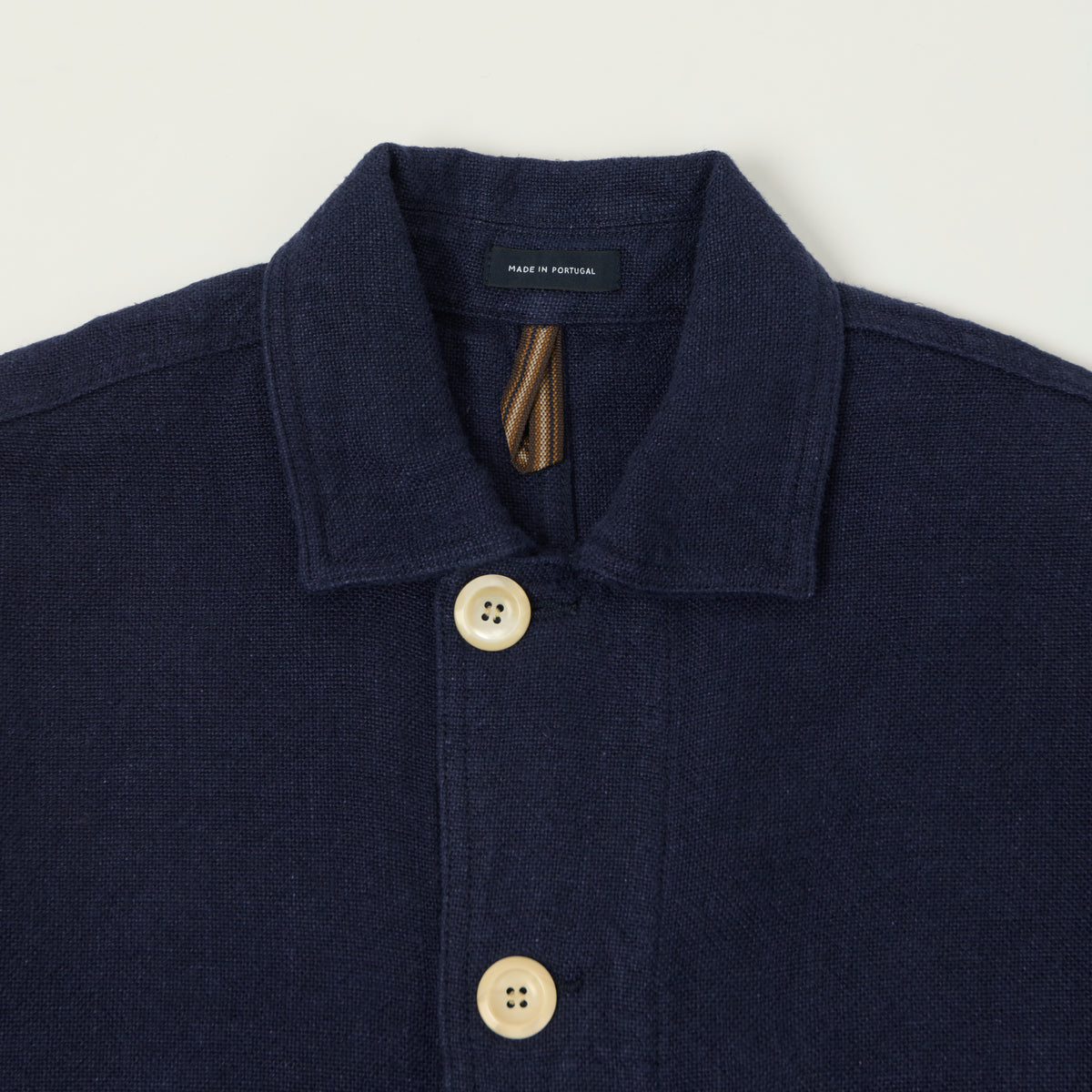 Drake's Heavy Linen 5-Pocket Chore Jacket - Navy