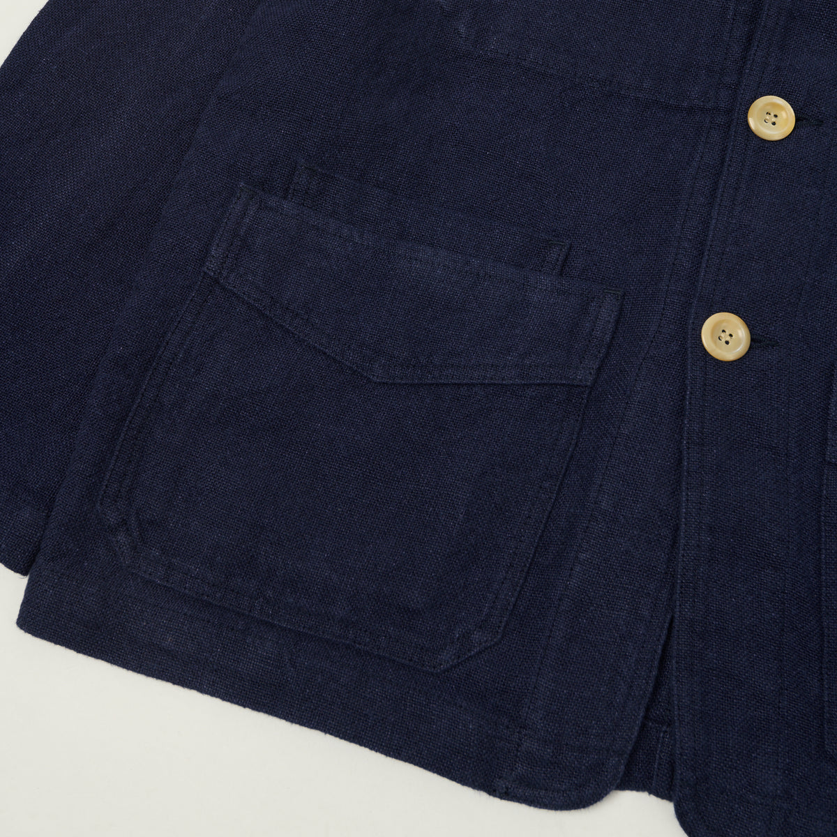 Drake's Heavy Linen 5-Pocket Chore Jacket - Navy