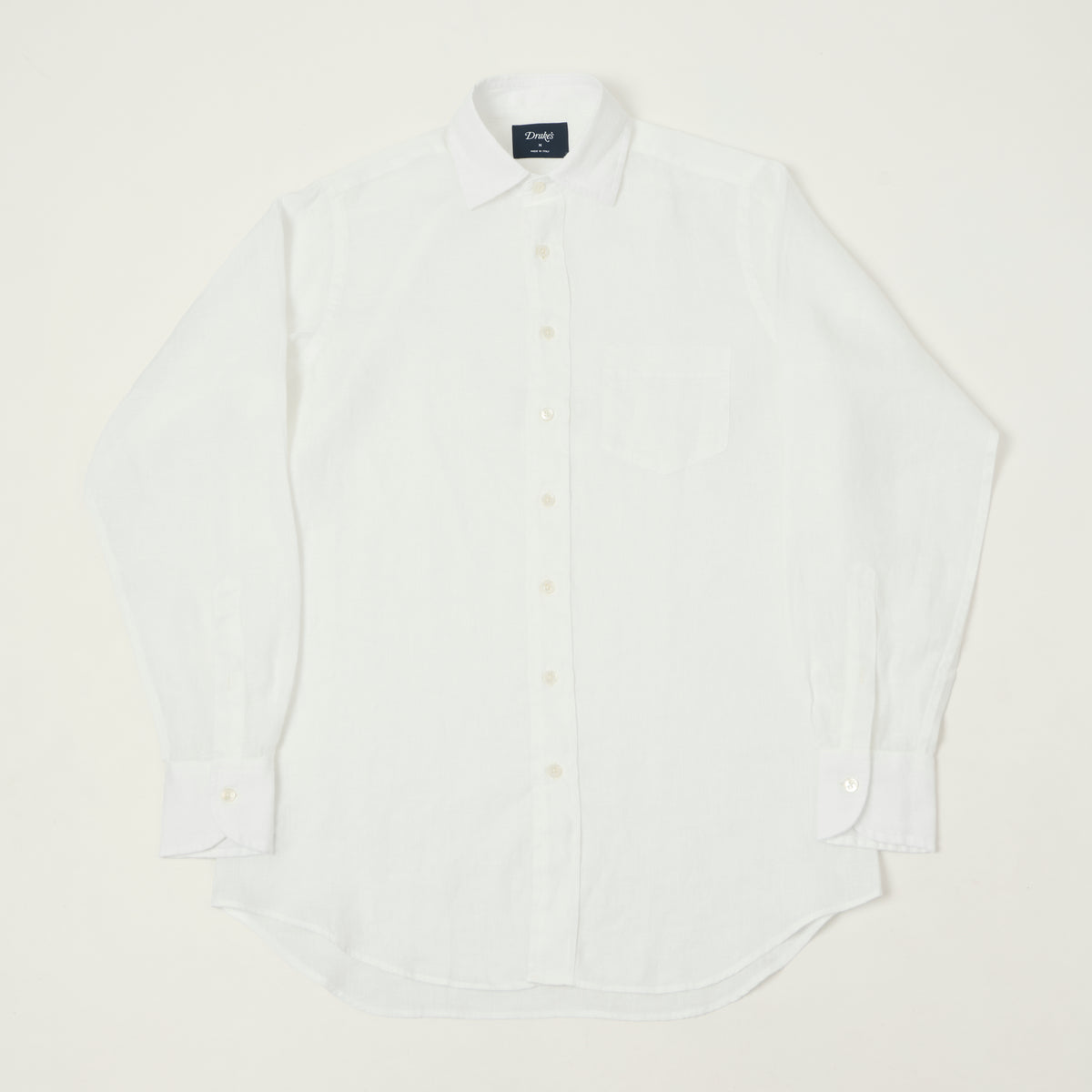 Drake's Linen Summer Shirt - White
