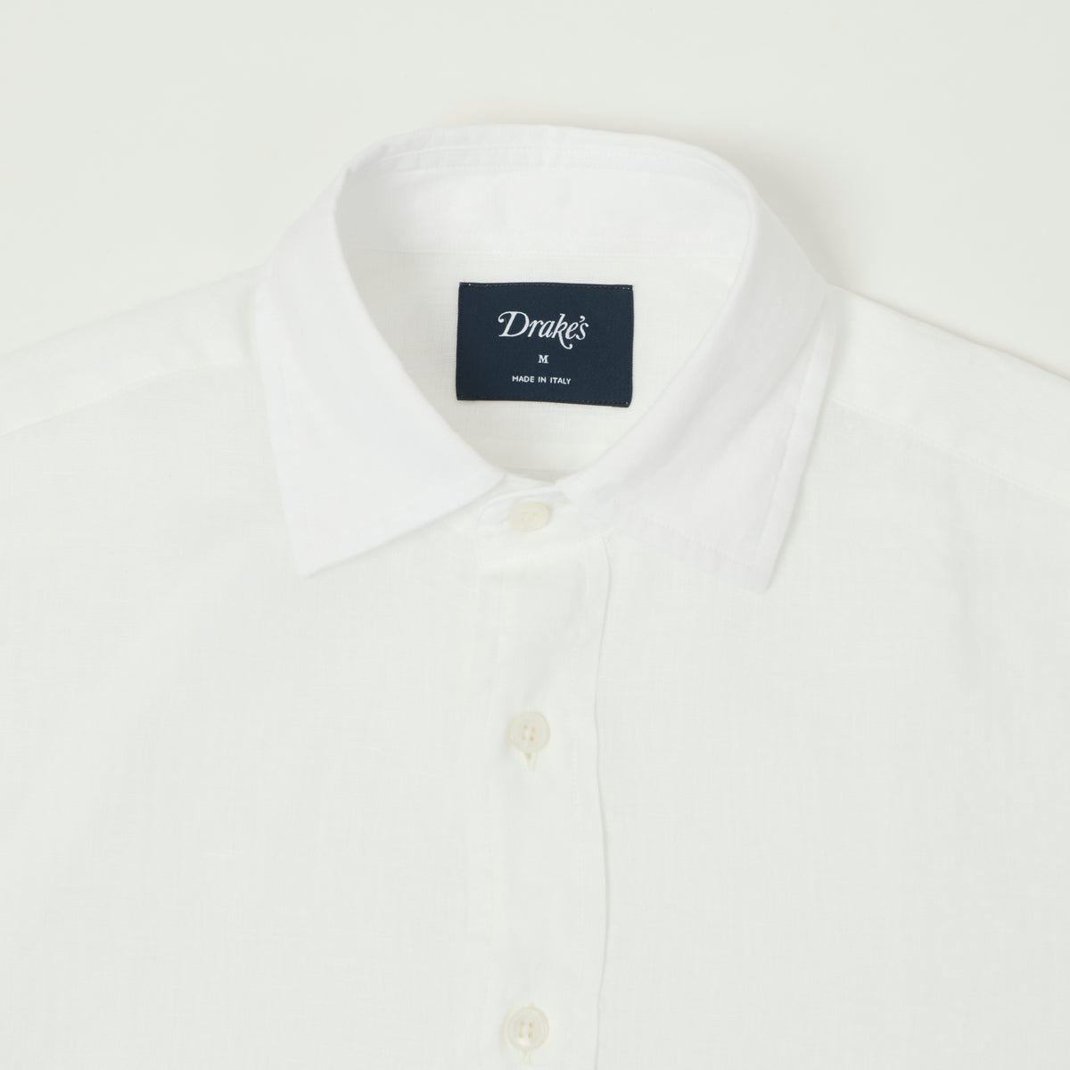 Drake's Linen Summer Shirt - White