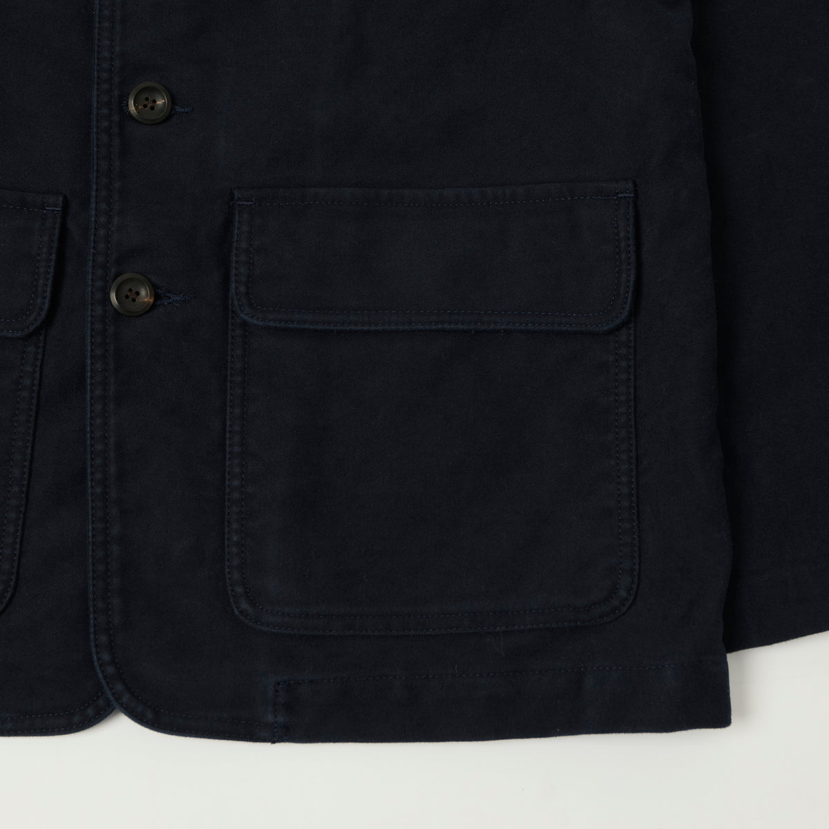 Drake's Japanese Moleskin Forestiere Jacket - Navy