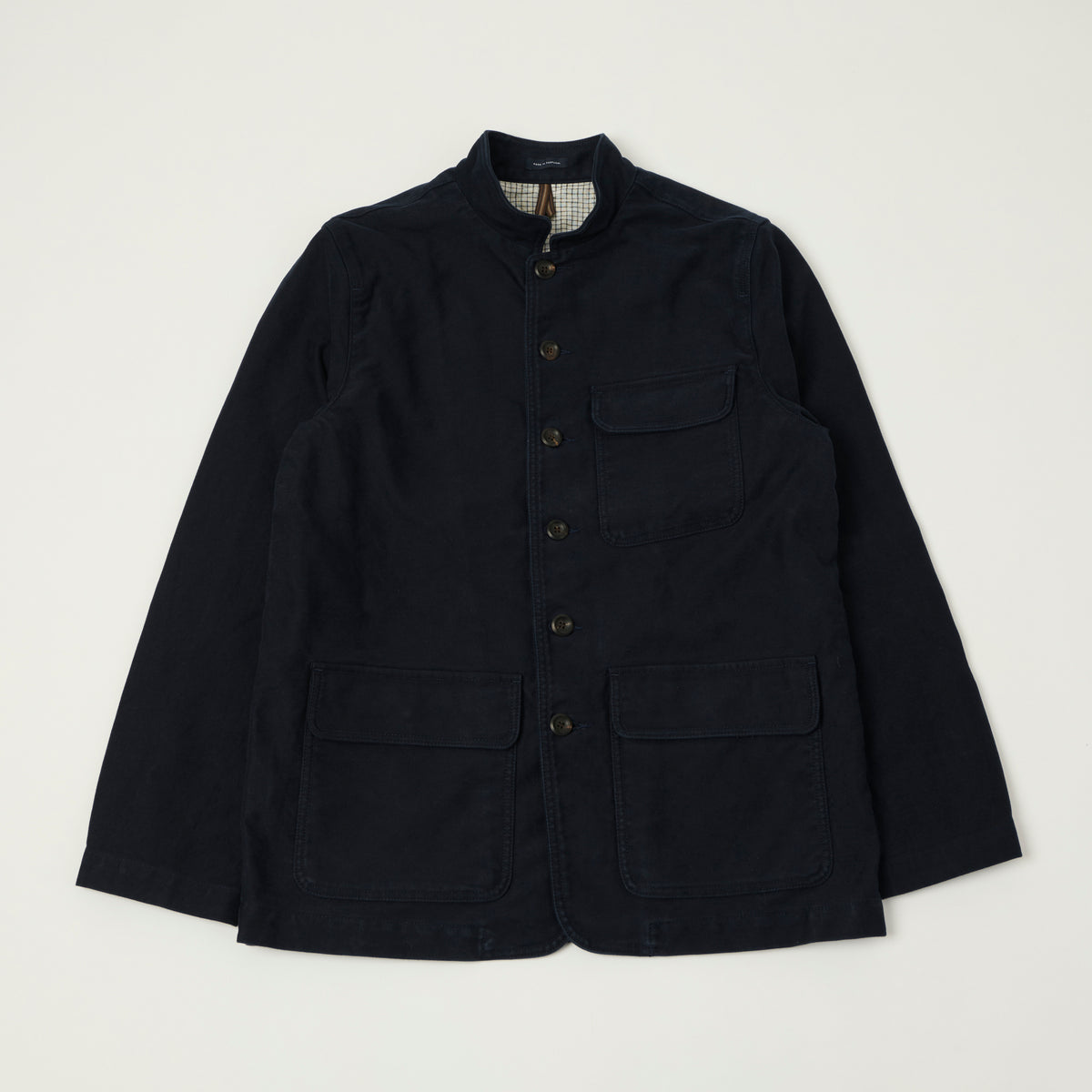 Drake's Japanese Moleskin Forestiere Jacket - Navy
