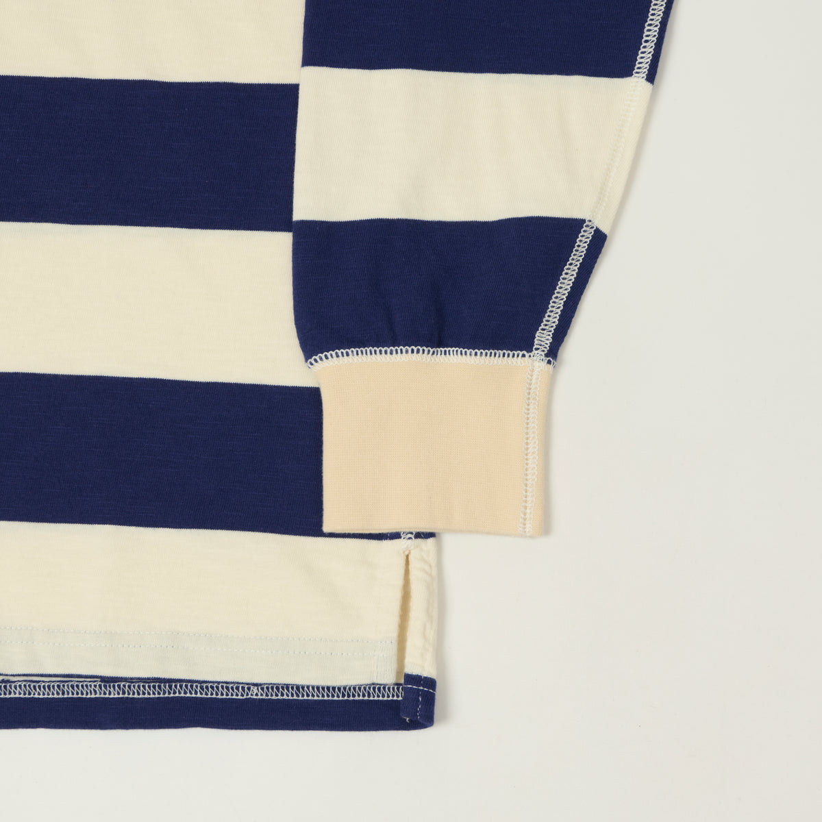 Drake's Classic Rugby Shirt - White/Navy/Flame