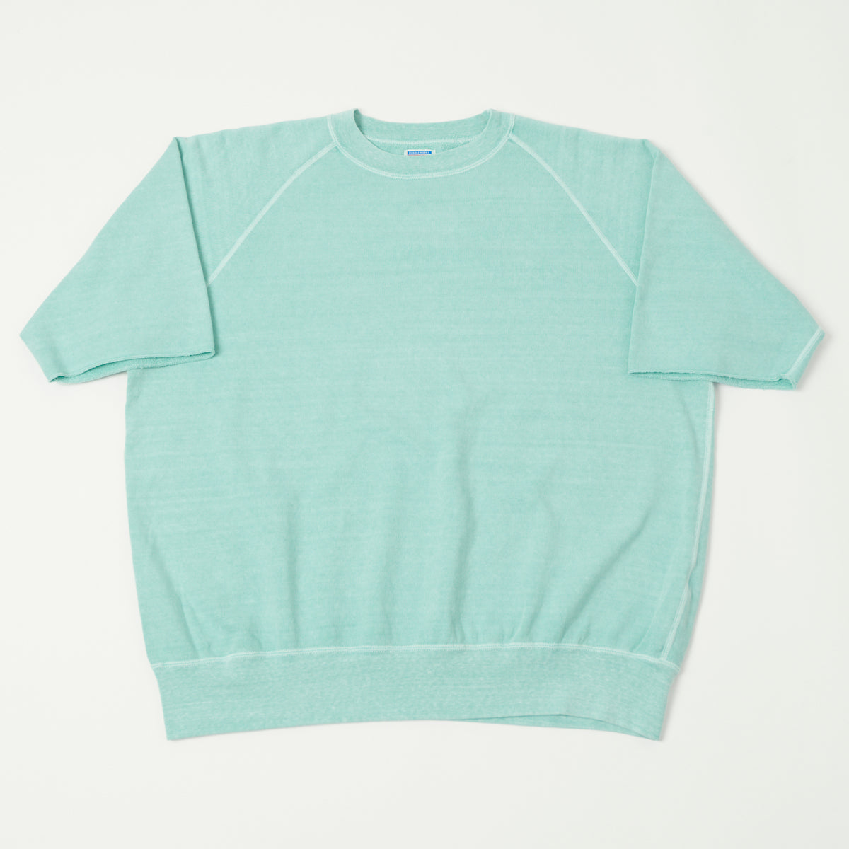 Dubbleworks Cut Off Sleeve Pigment Dyed Sweatshirt - Light Turquoise