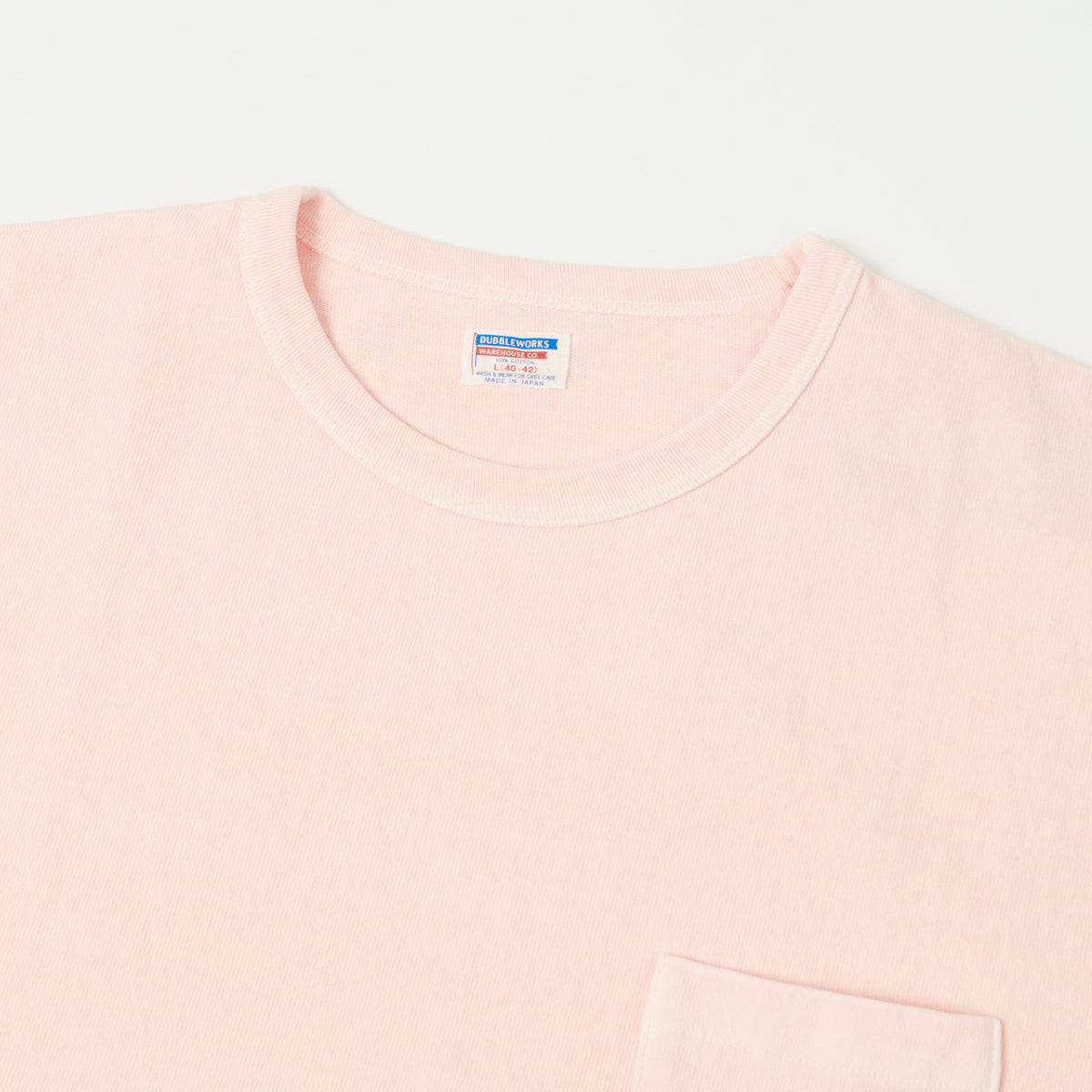 Dubbleworks Heavy Fabric Pigment Dye Pocket Tee - Pink