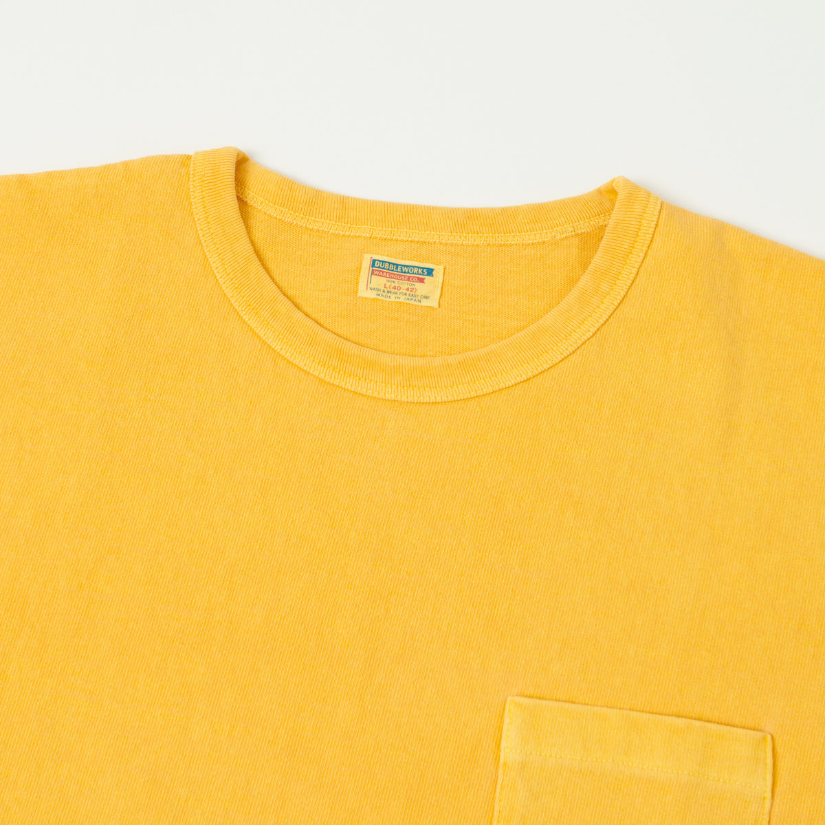 Dubbleworks Heavy Fabric Pigment Dye Pocket Tee - Gold