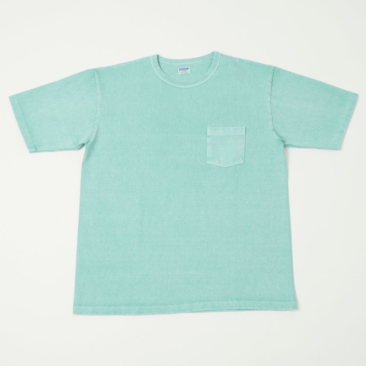 Dubbleworks Heavy Fabric Pigment Dye Pocket Tee - Light Turquoise