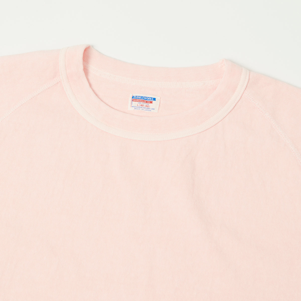 Dubbleworks Heavy Fabric Raglan Sleeve Pigment Dye Tee - Pink