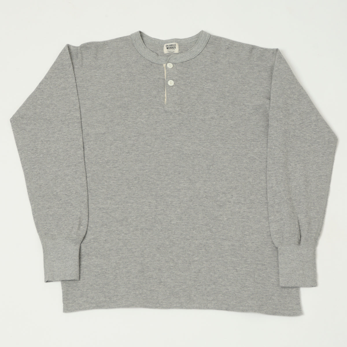 Dubbleworks Long Sleeve Thermal Henley - Heather Grey