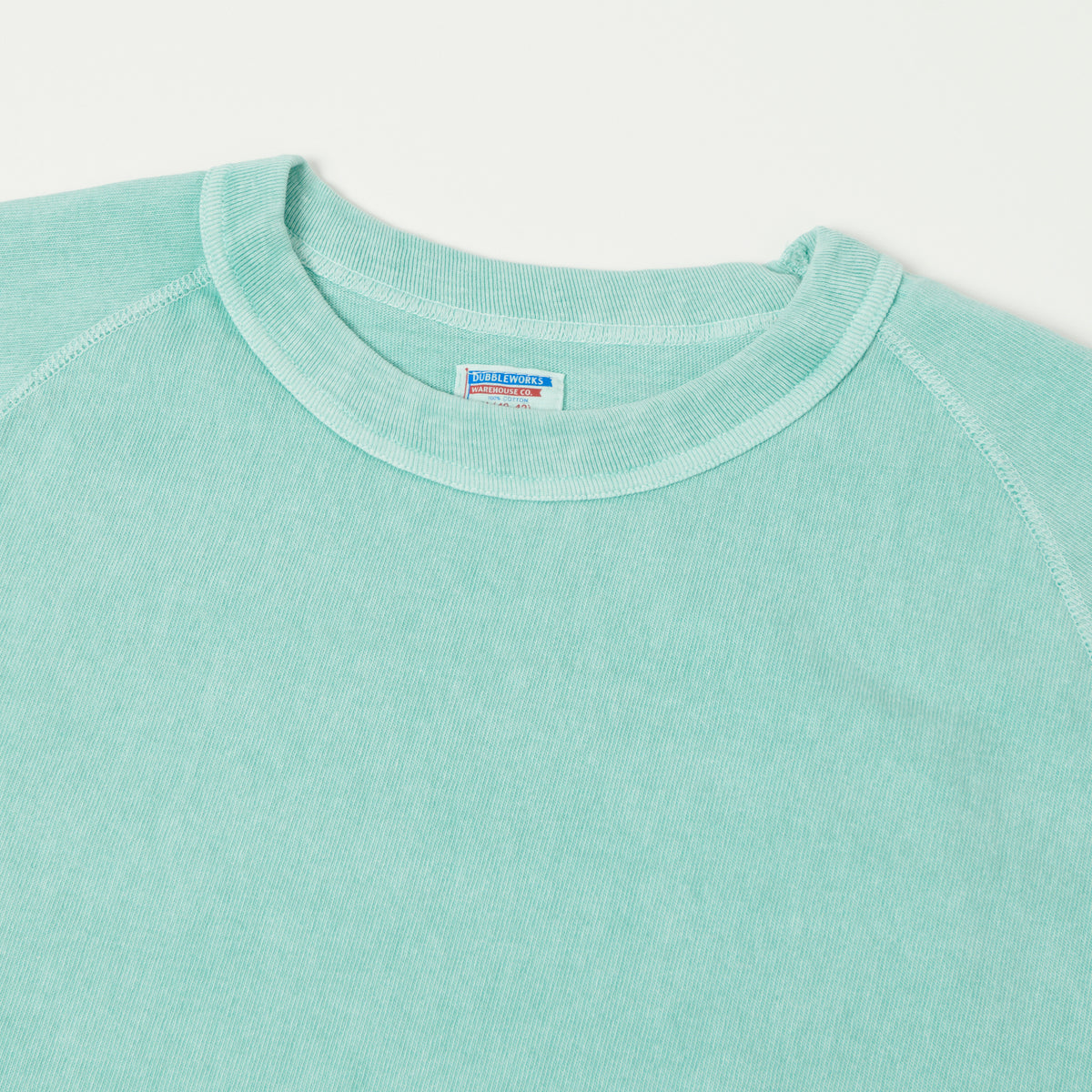Dubbleworks Heavy Fabric Raglan Sleeve Pigment Dye Tee - Lt Turquoise
