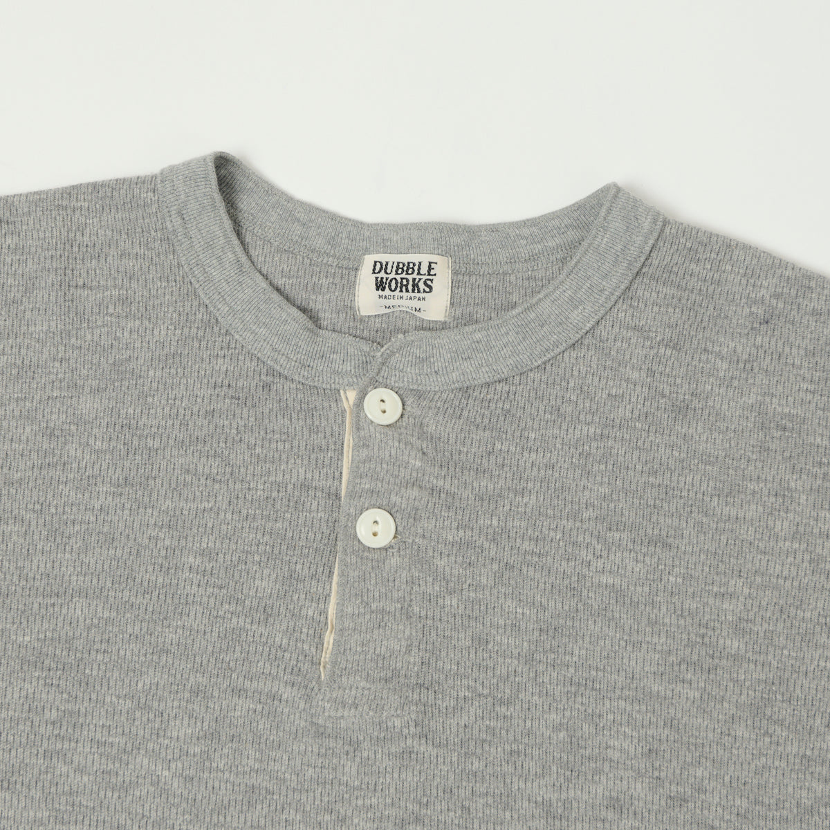 Dubbleworks Long Sleeve Thermal Henley - Heather Grey