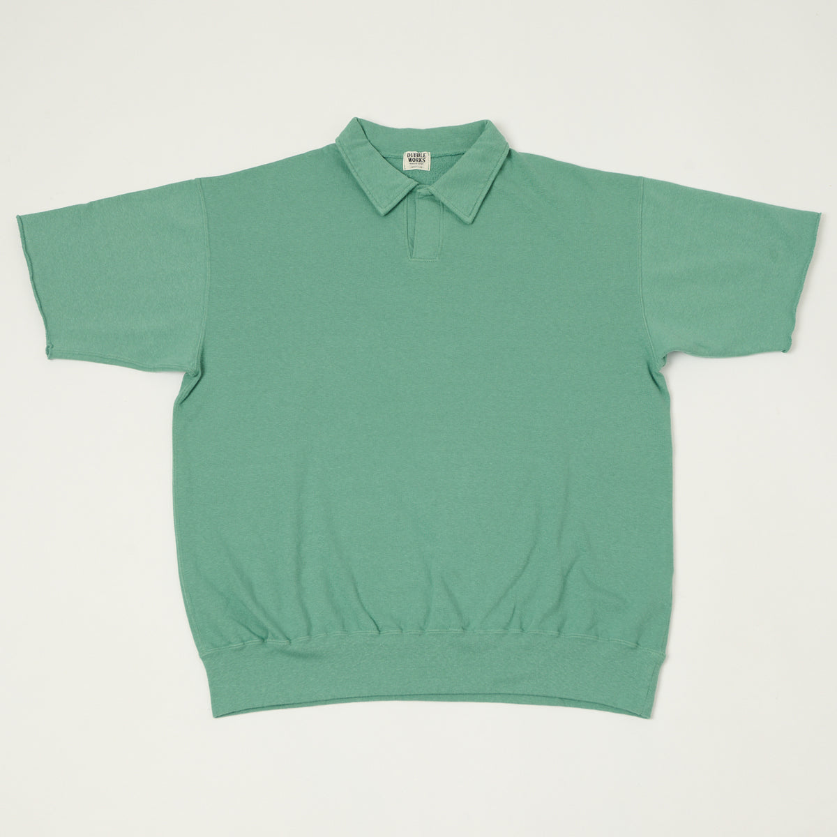 Dubbleworks Cut Off Sleeve Sweat Polo Shirt - Emerald