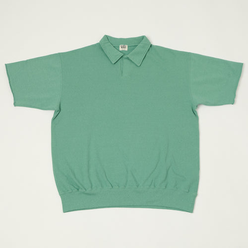 Dubbleworks Cut Off Sleeve Sweat Polo Shirt - Emerald