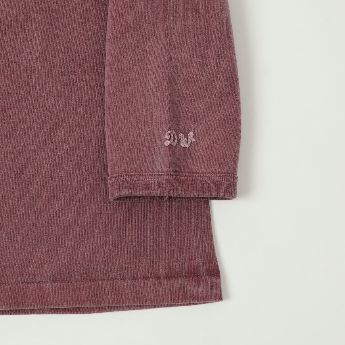 Dubbleworks Heavy Fabric Long Sleeve Pigment Dye Tee - Bordeaux
