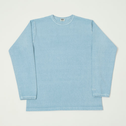 Dubbleworks Heavy Fabric Long Sleeve Pigment Dye Tee- Sax Blue