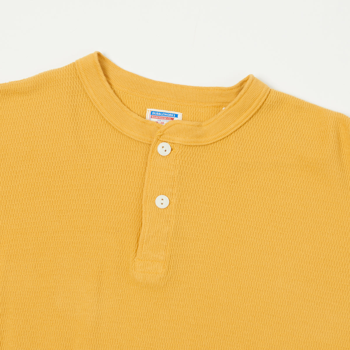 Dubbleworks Long Sleeve Thermal Henley - Citrus