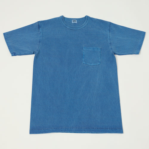 Dubbleworks Heavy Fabric Pigment Dye Pocket Tee - Light Indigo
