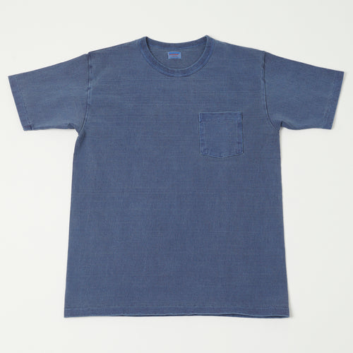 Dubbleworks Heavy Fabric Pigment Dye Pocket Tee - Indigo Blue