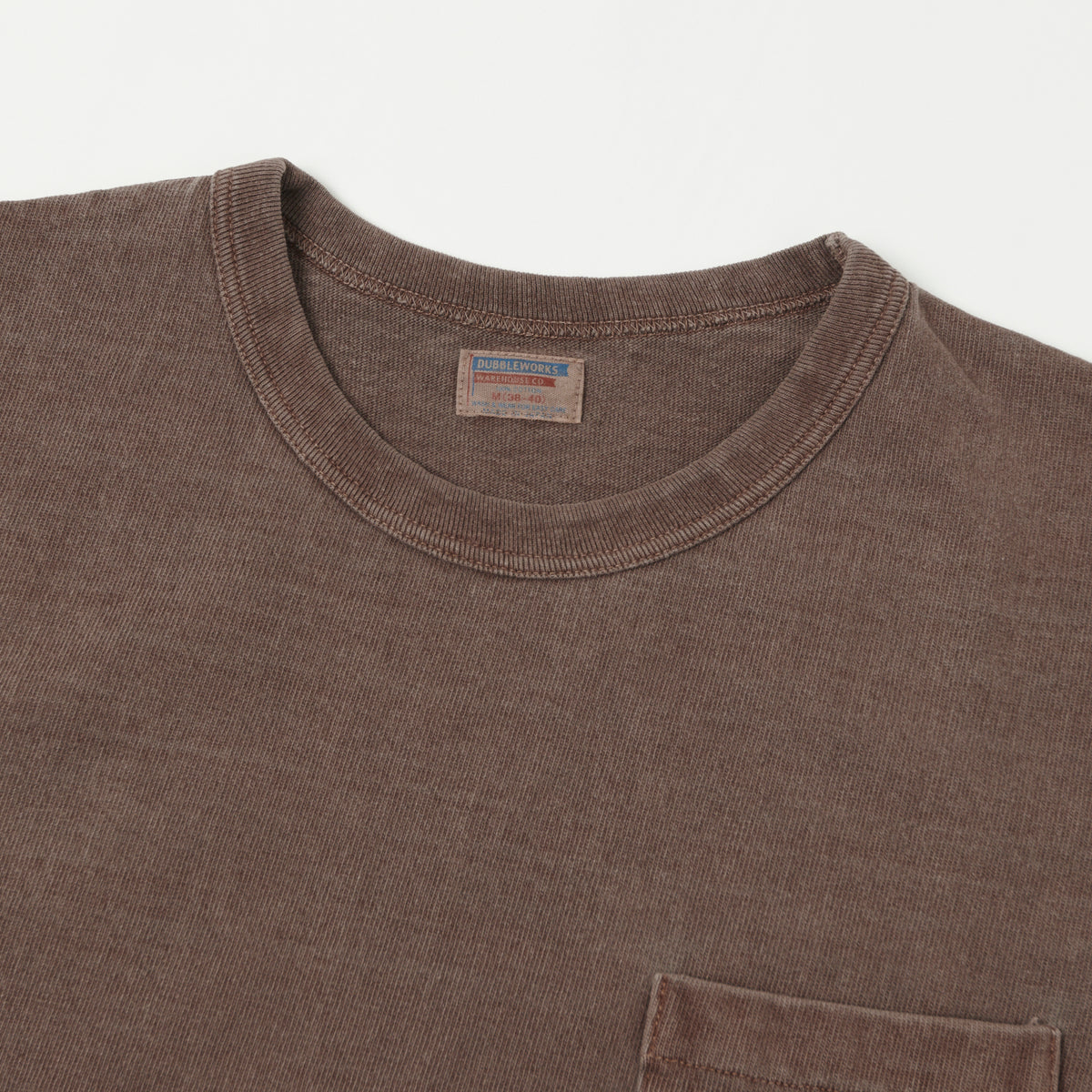 Dubbleworks Heavy Fabric Pigment Dye Pocket Tee - Mad Brown