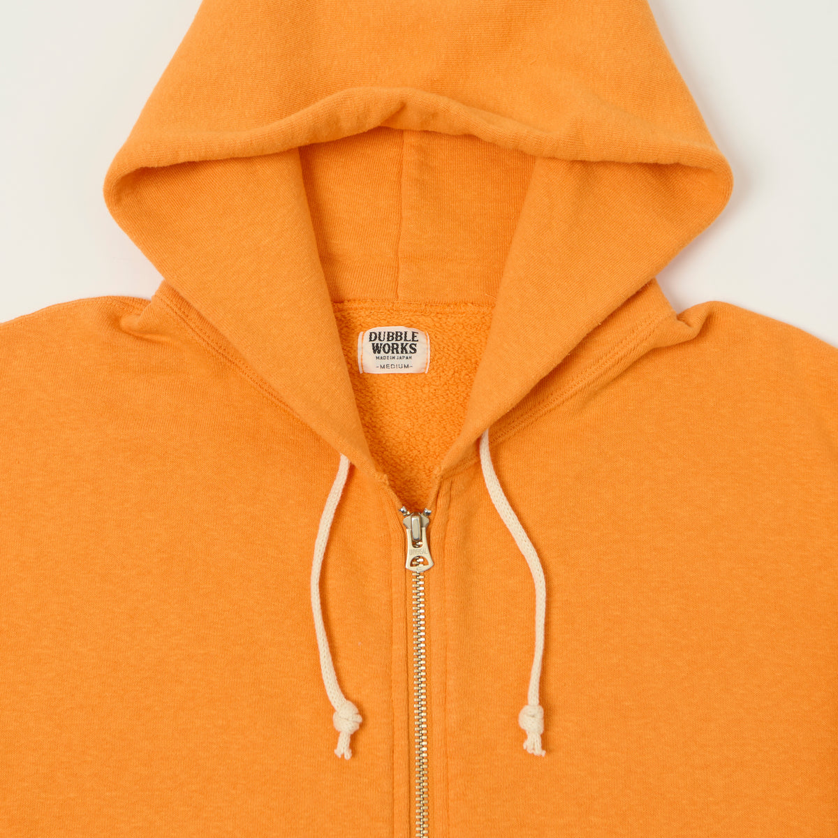 Dubbleworks Loop Wheel Zip Hoodie - Fade Orange