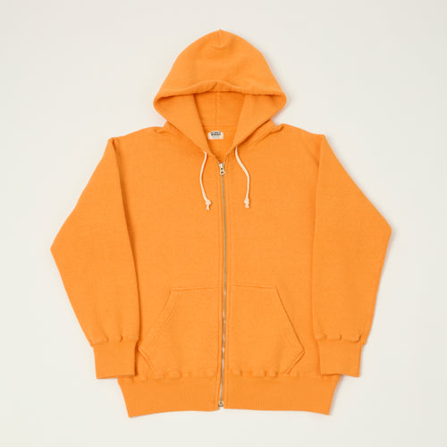 Dubbleworks Loop Wheel Zip Hoodie - Fade Orange