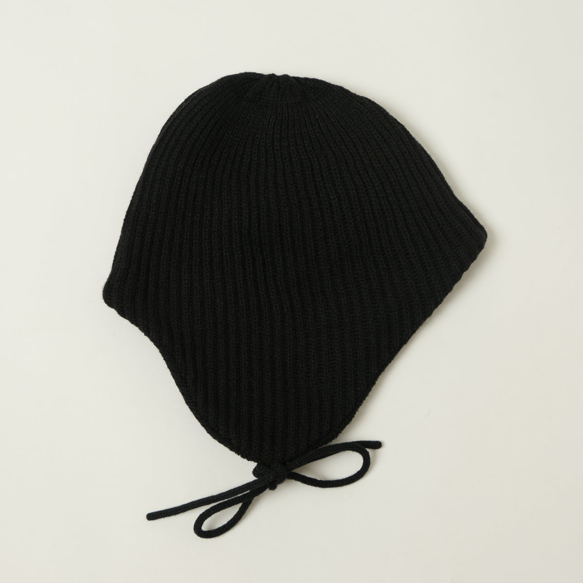 Rototo Ear Flap Knit Beanie - Black