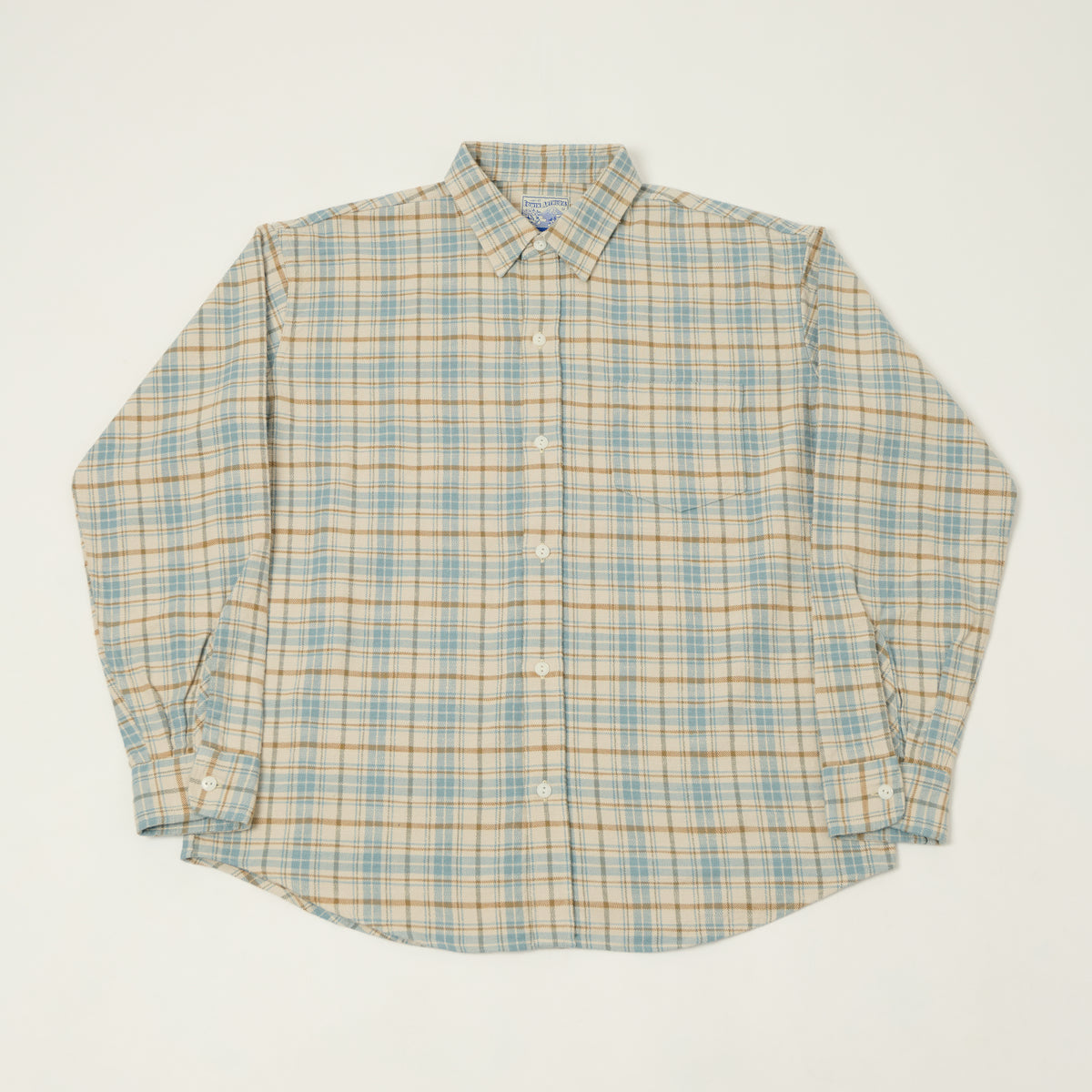 Edwin Arthur's 'Rag Shirt 02' Slub Plaid Shirt - Light Blue