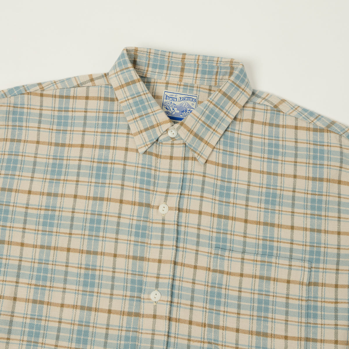 Edwin Arthur's 'Rag Shirt 02' Slub Plaid Shirt - Light Blue