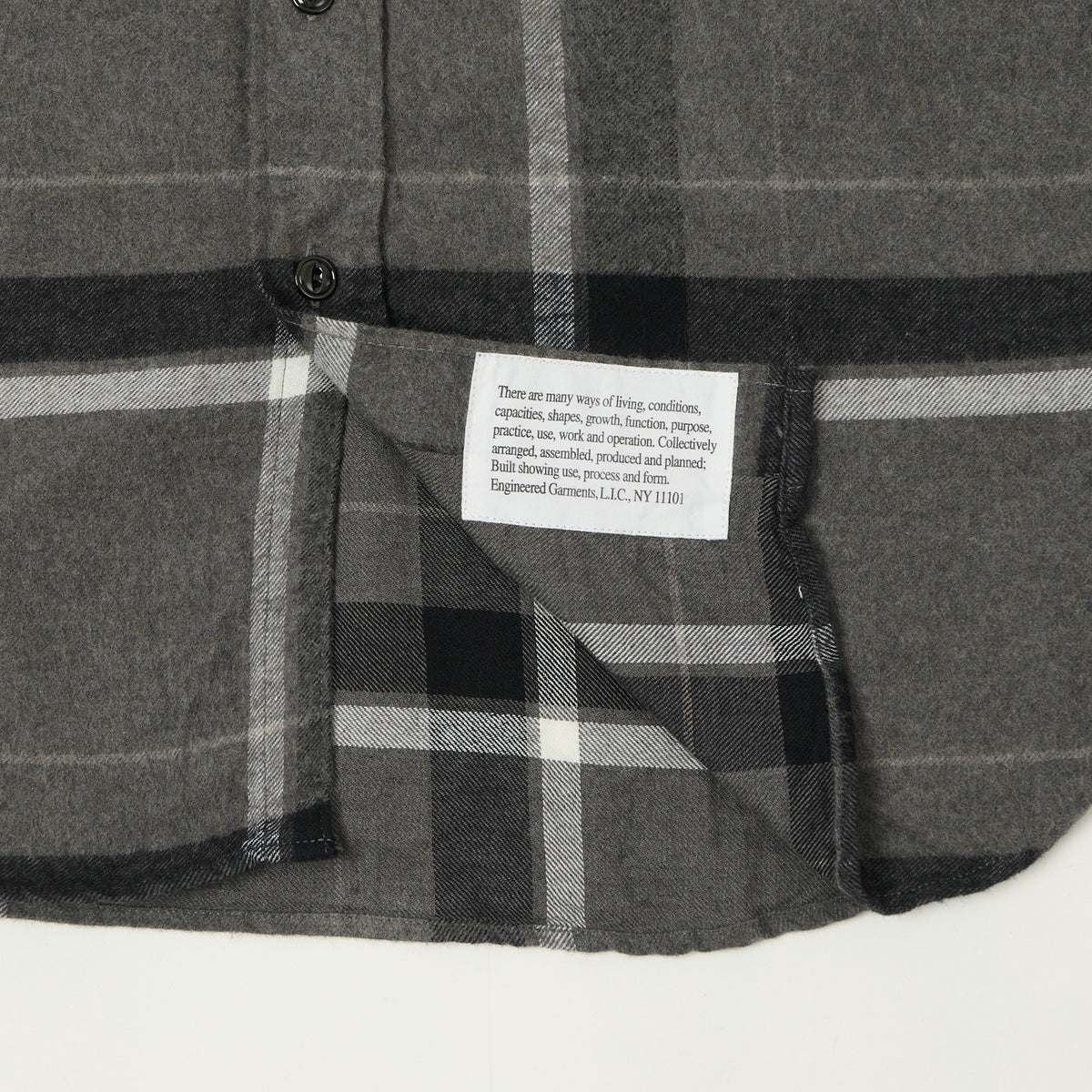 Engineered Garments Brushed Cotton Big Plaid Work Shirt - Grey/Black