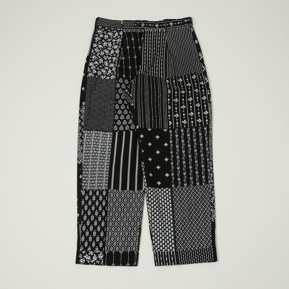 Engineered Garments 'Carlyle' Patchwork Trouser - Black/White