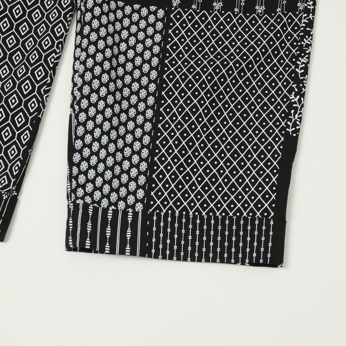 Engineered Garments 'Carlyle' Patchwork Trouser - Black/White