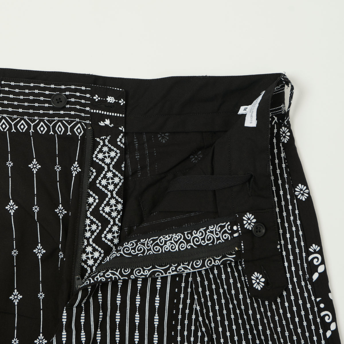 Engineered Garments 'Carlyle' Patchwork Trouser - Black/White