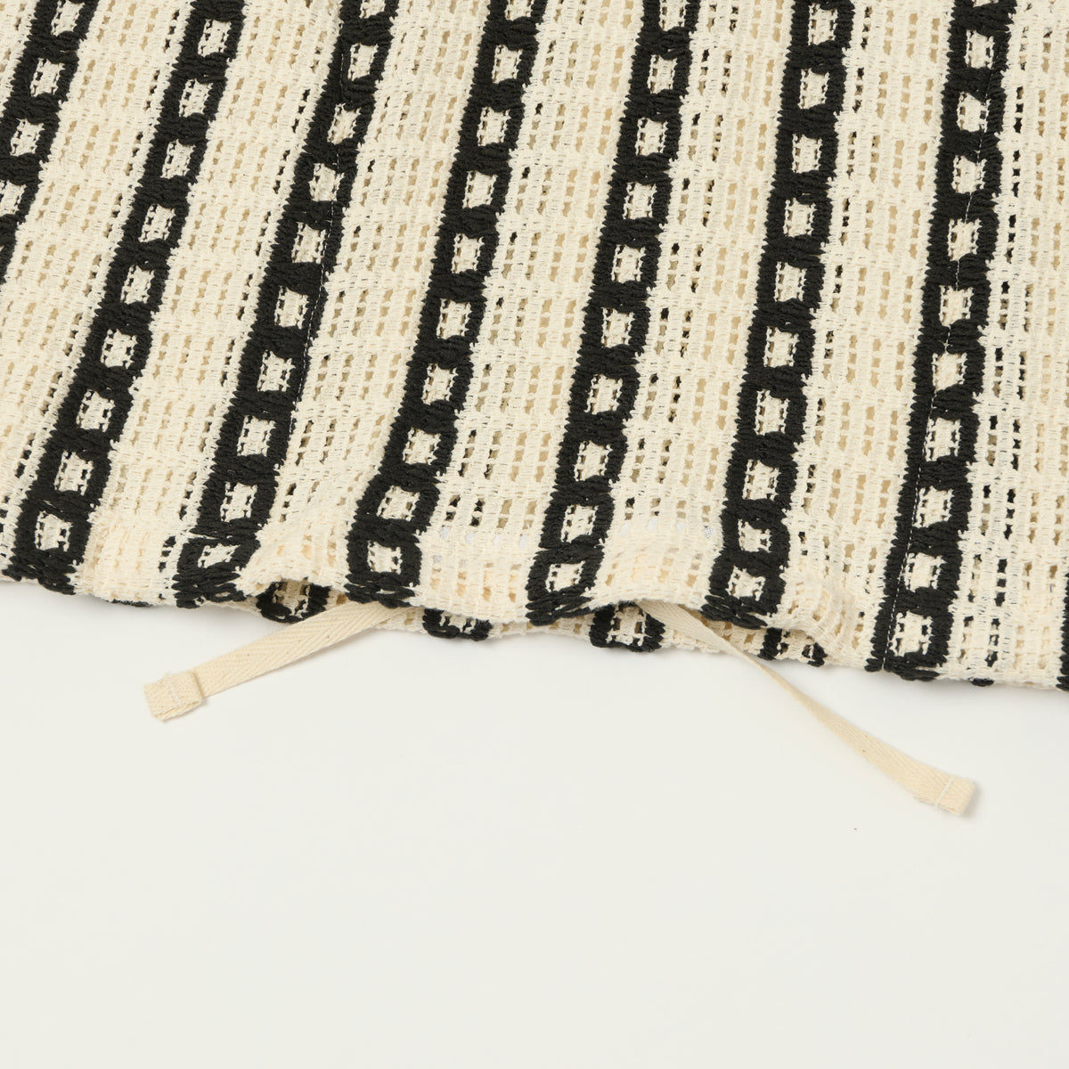 Engineered Garments Short Sleeve Crochet Hoody - White/Black