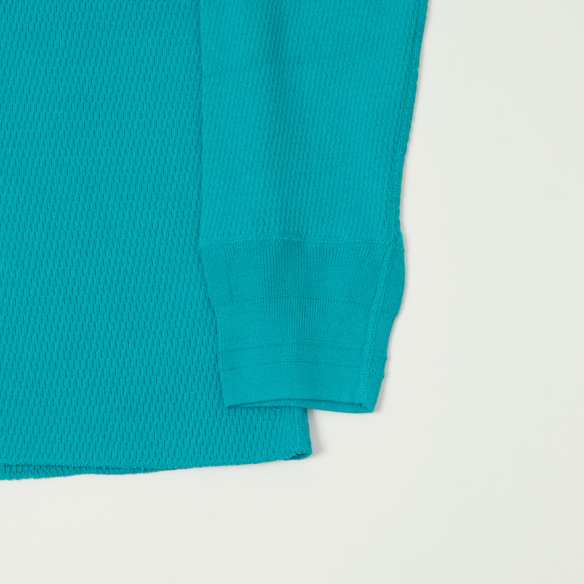 FilMelange 'Dan' Honeycomb Knit Thermal T-Shirt - Teal Blue