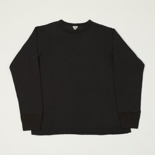 FilMelange 'Dan' Honeycomb Knit Thermal T-Shirt - Charcoal Black