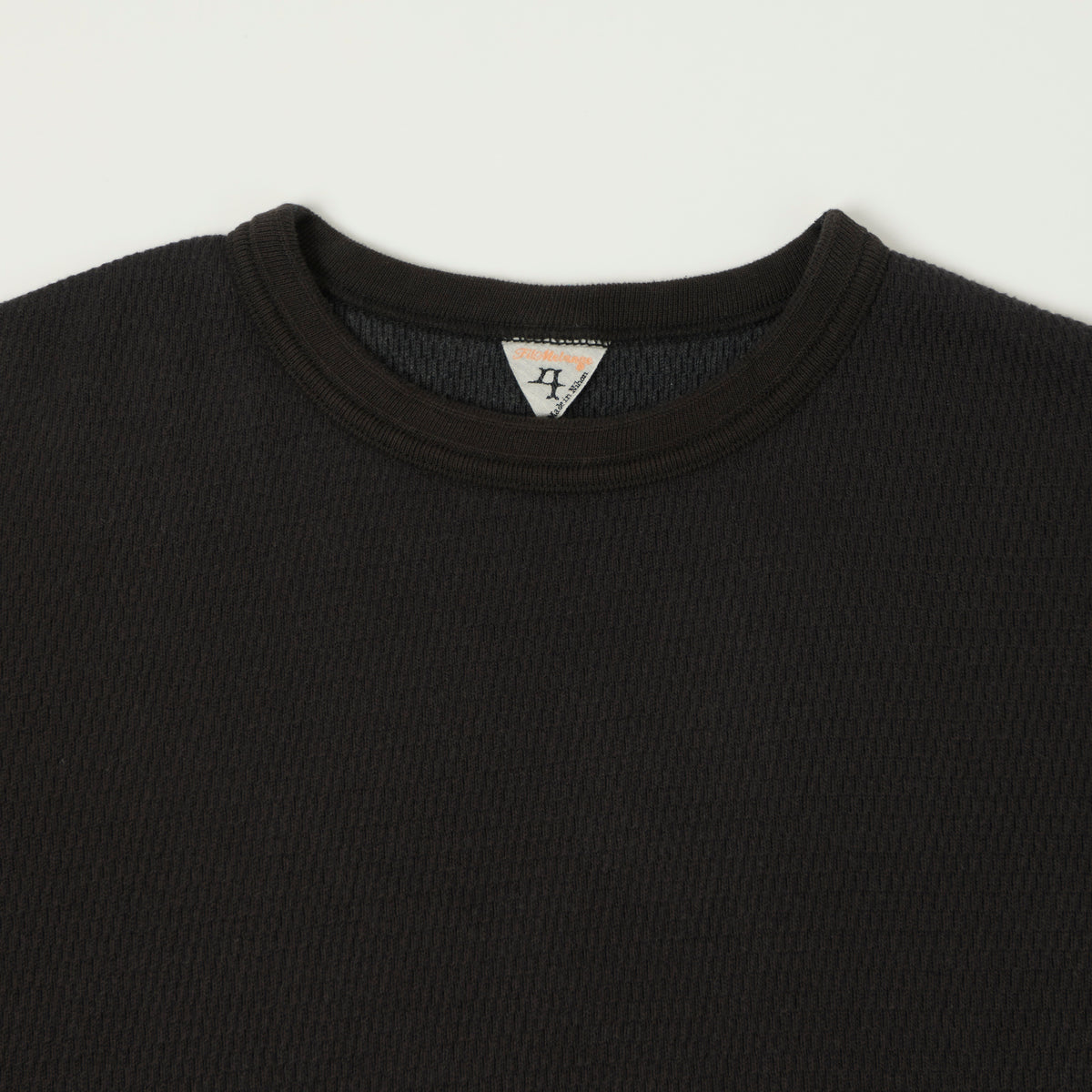FilMelange 'Dan' Honeycomb Knit Thermal T-Shirt - Charcoal Black