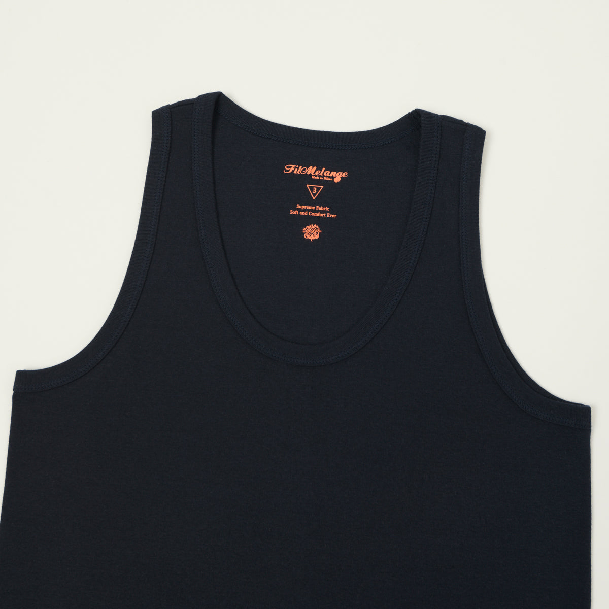 FilMelange 'Ryan' Organic Cotton Rib Vest - Black Navy