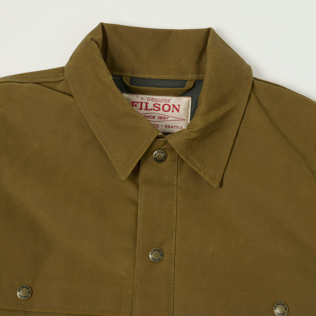 Filson Lined Tin Cloth Cruiser Jacket - Dark Tan