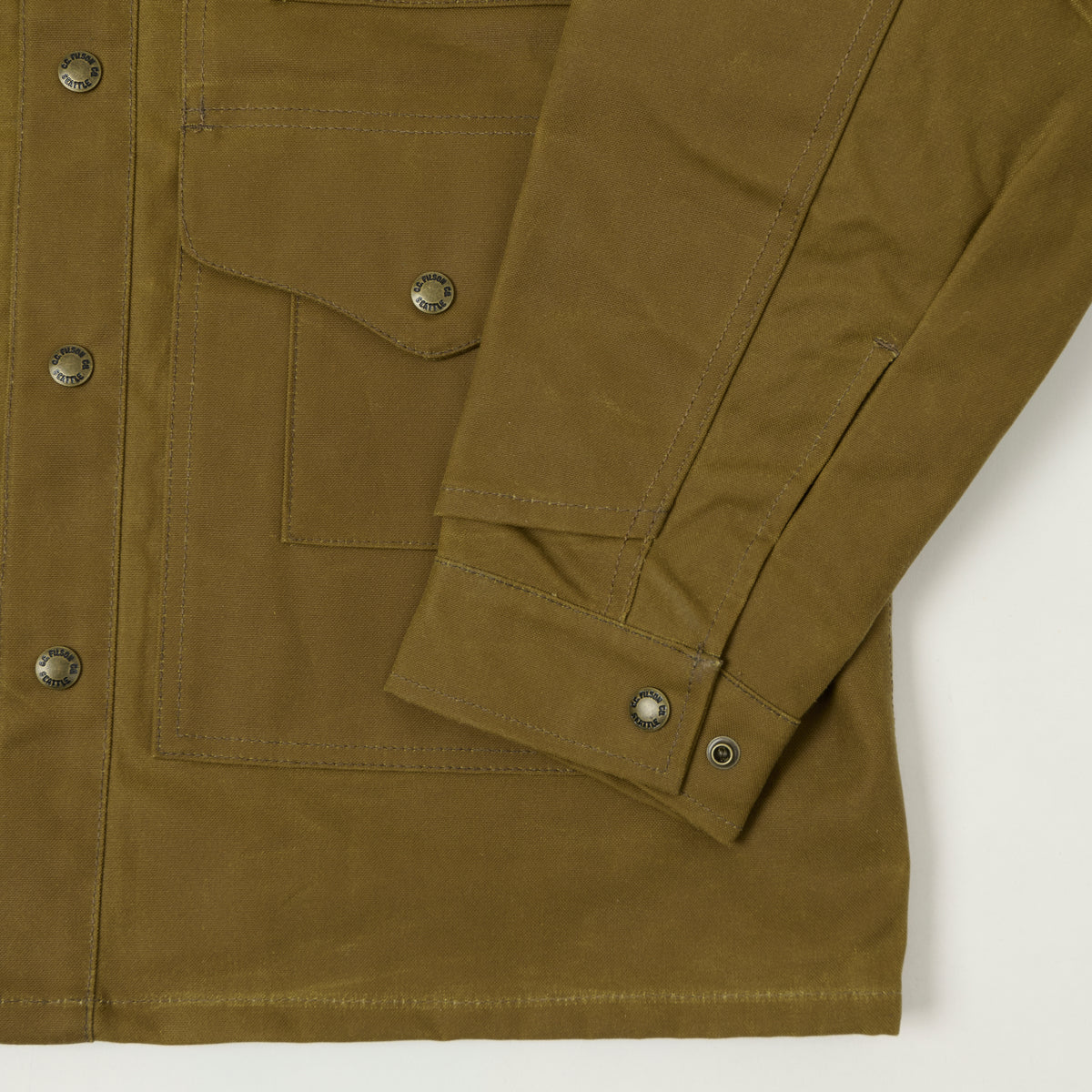 Filson Lined Tin Cloth Cruiser Jacket - Dark Tan